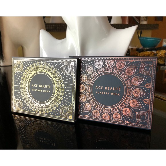 Ace Beaute Scarlet Dusk & Vintage Dawn Eyeshadow Palettes 2 Set Sunset Rainbow - Picture 2 of 12